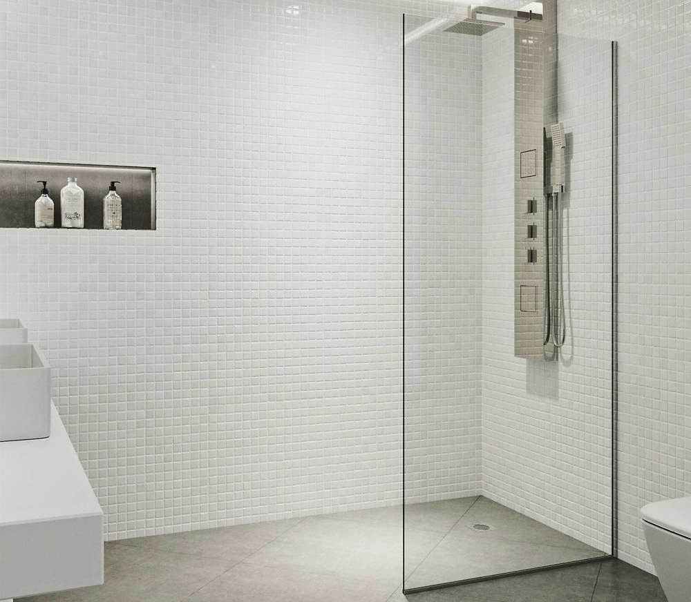 fixed panel glass shower screen2