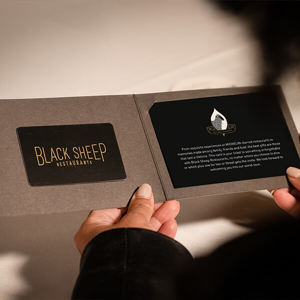 Black Gift card for restaurant