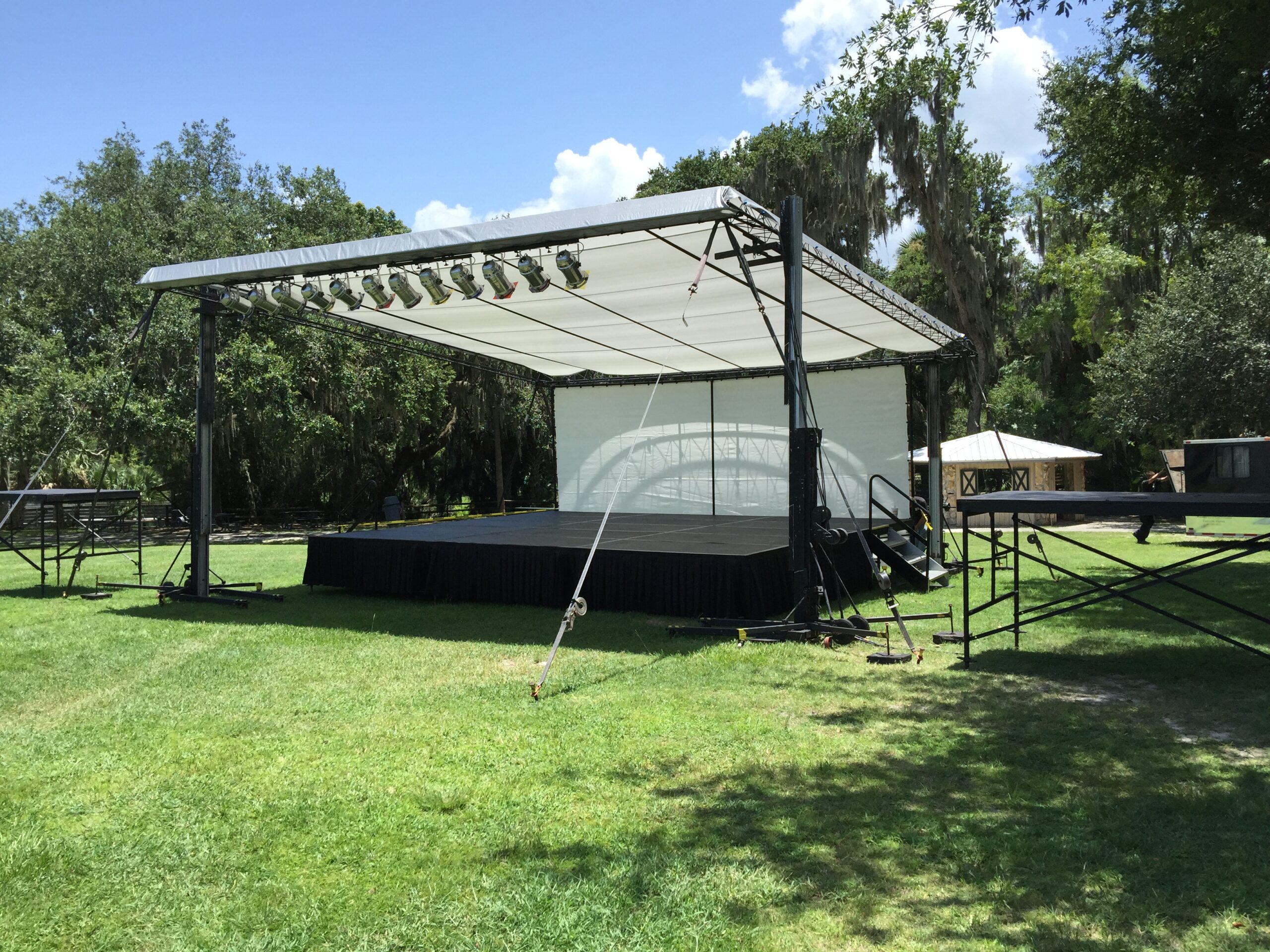 outdoor portable stage with lightening and sound