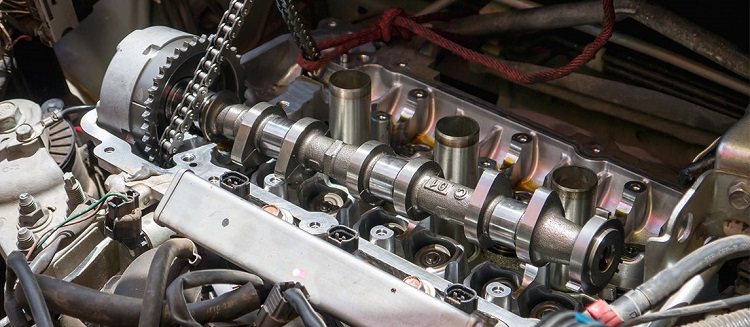 close-up of camshaft
