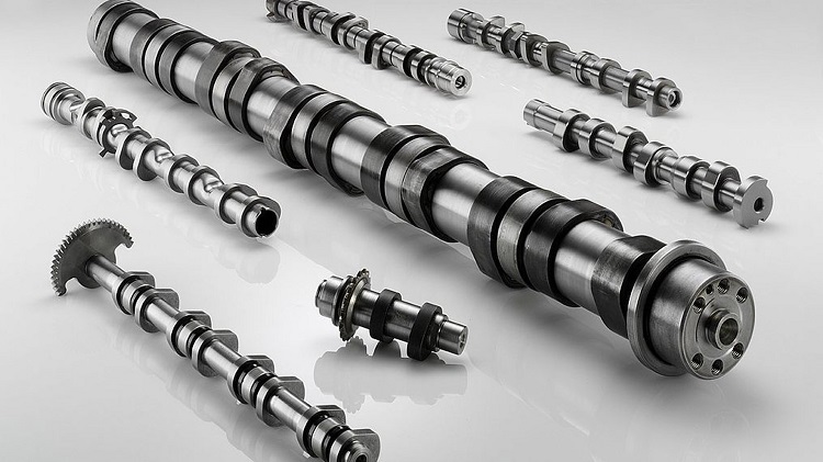 close-up of different types of camshafts