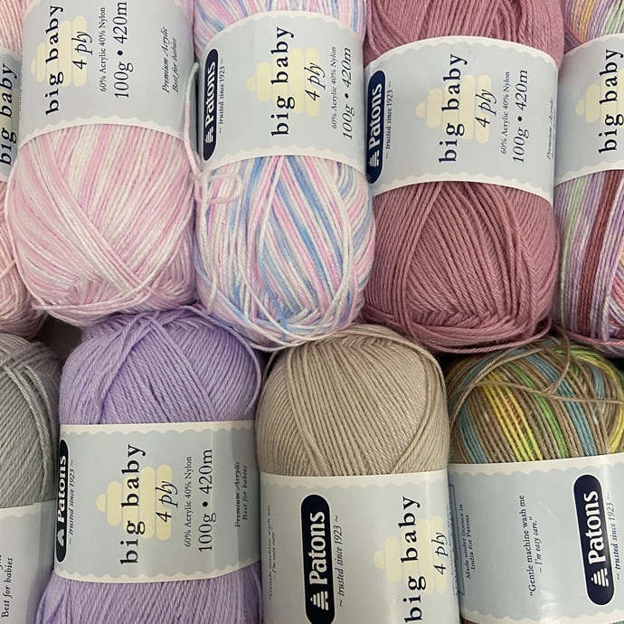 Patons 100g "Big Baby" 4-Ply Acrylic & Nylon Yarn