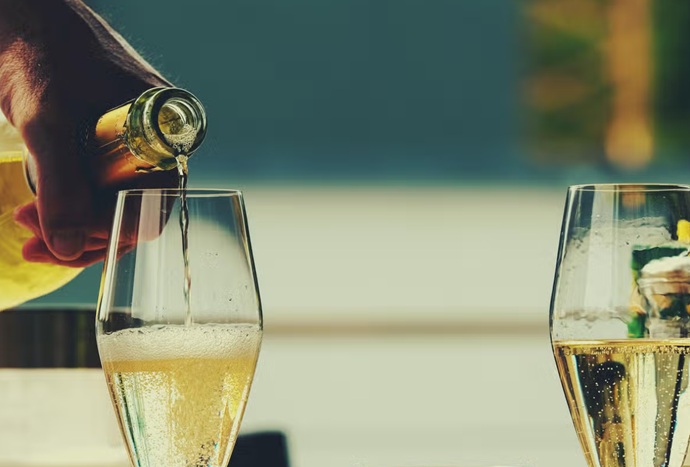 glasses of sparkling wine
